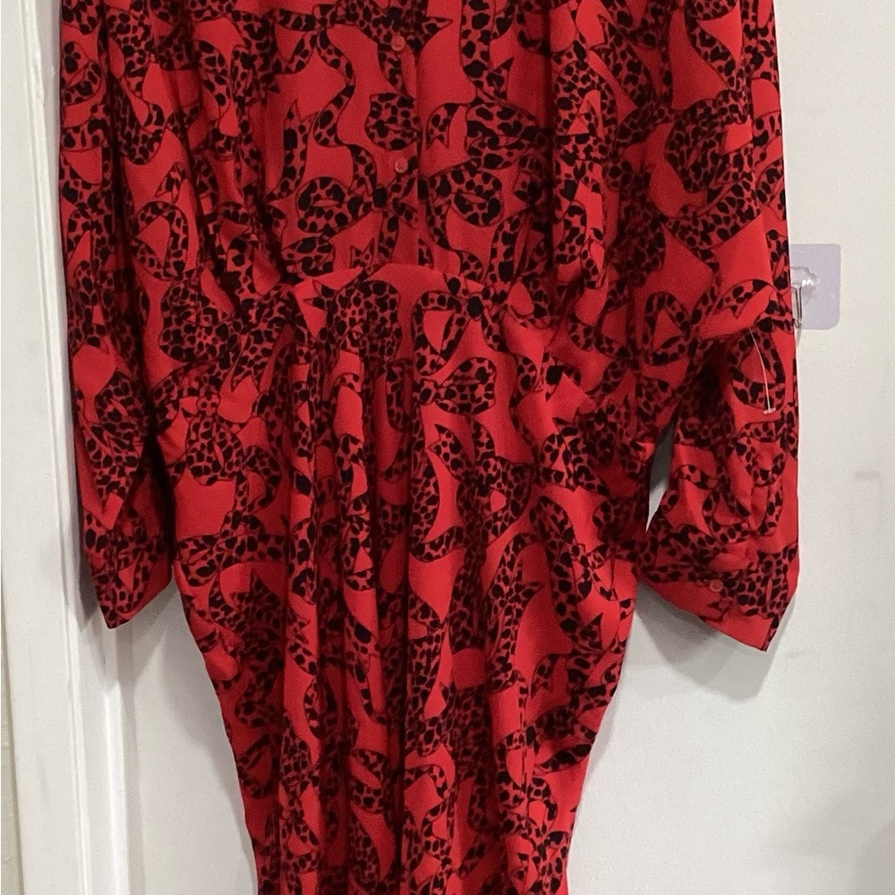 Express Red and Black Dolman Sleeve Cocktail Dress